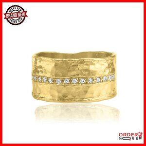 14K Gold Plated Sterling Silver CZ Ring Size 7 Vintage Band